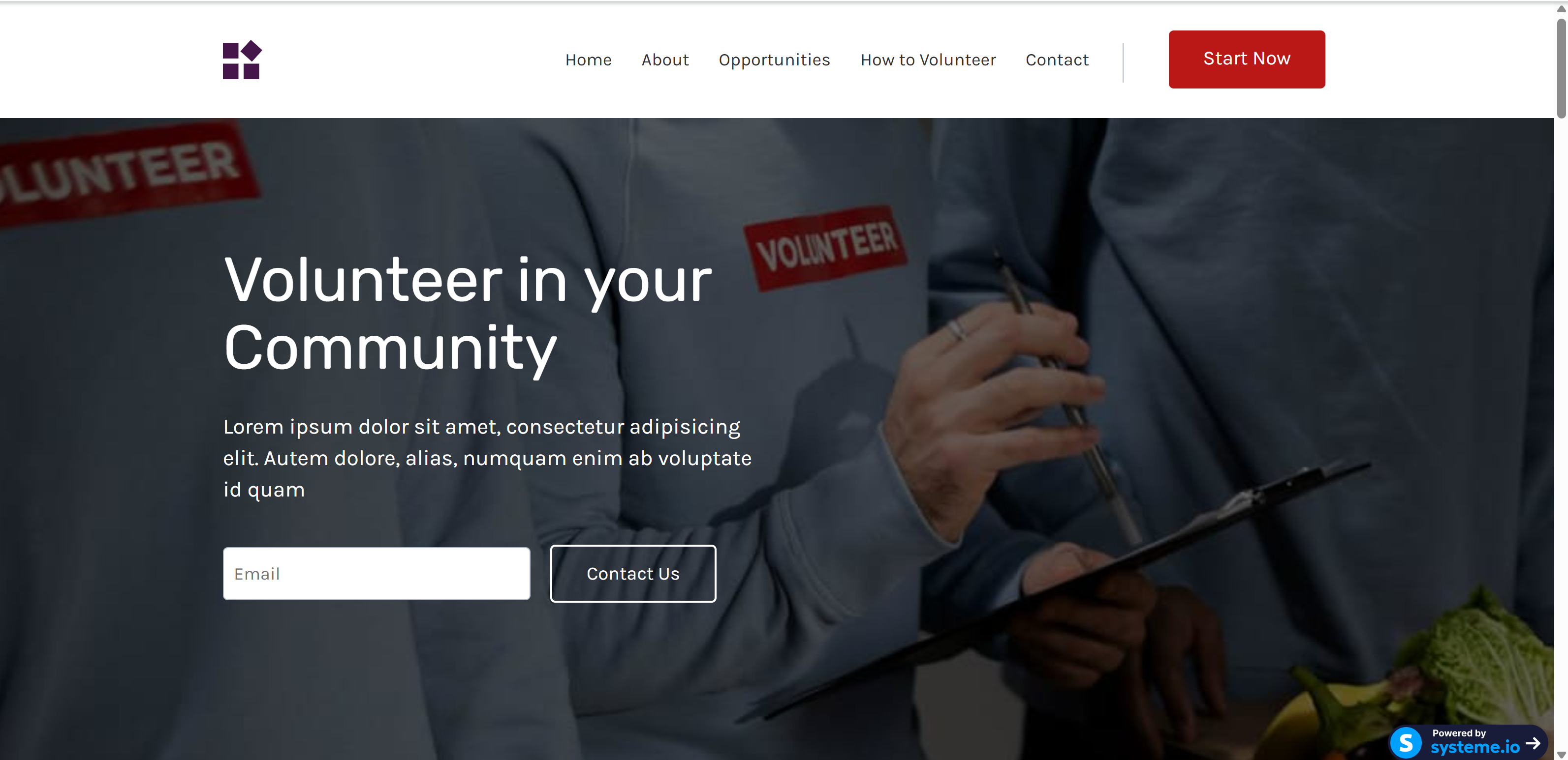 Published landing page