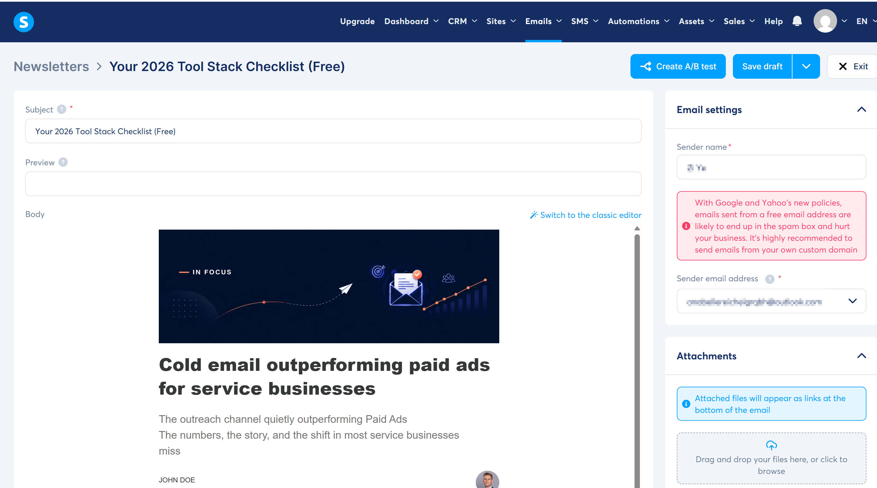 Newsletter editor