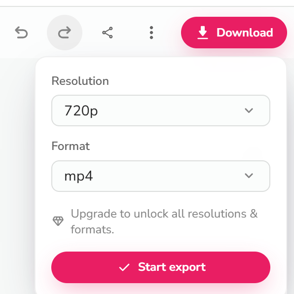 Fliki export settings