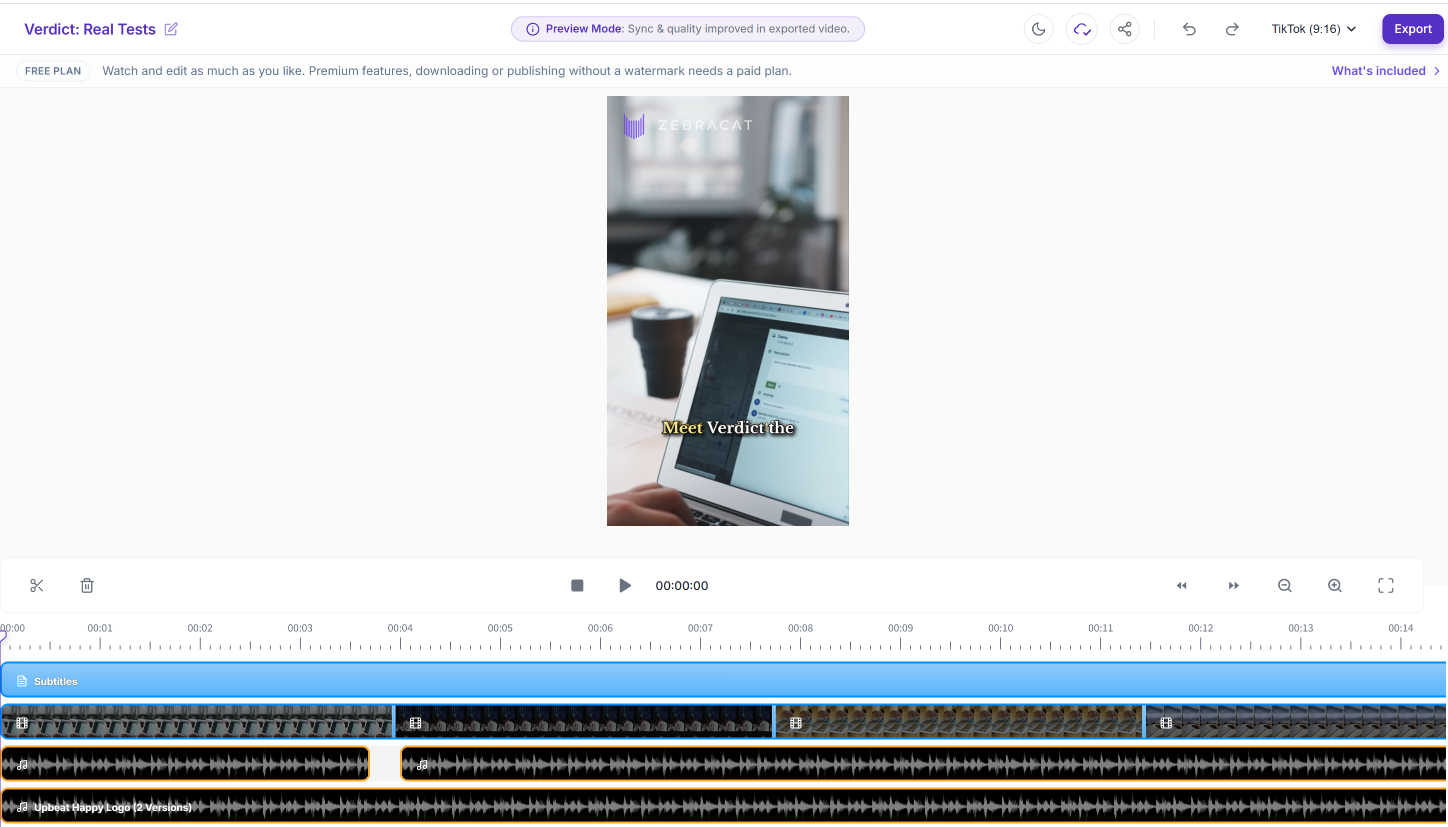 Zebracat result editor